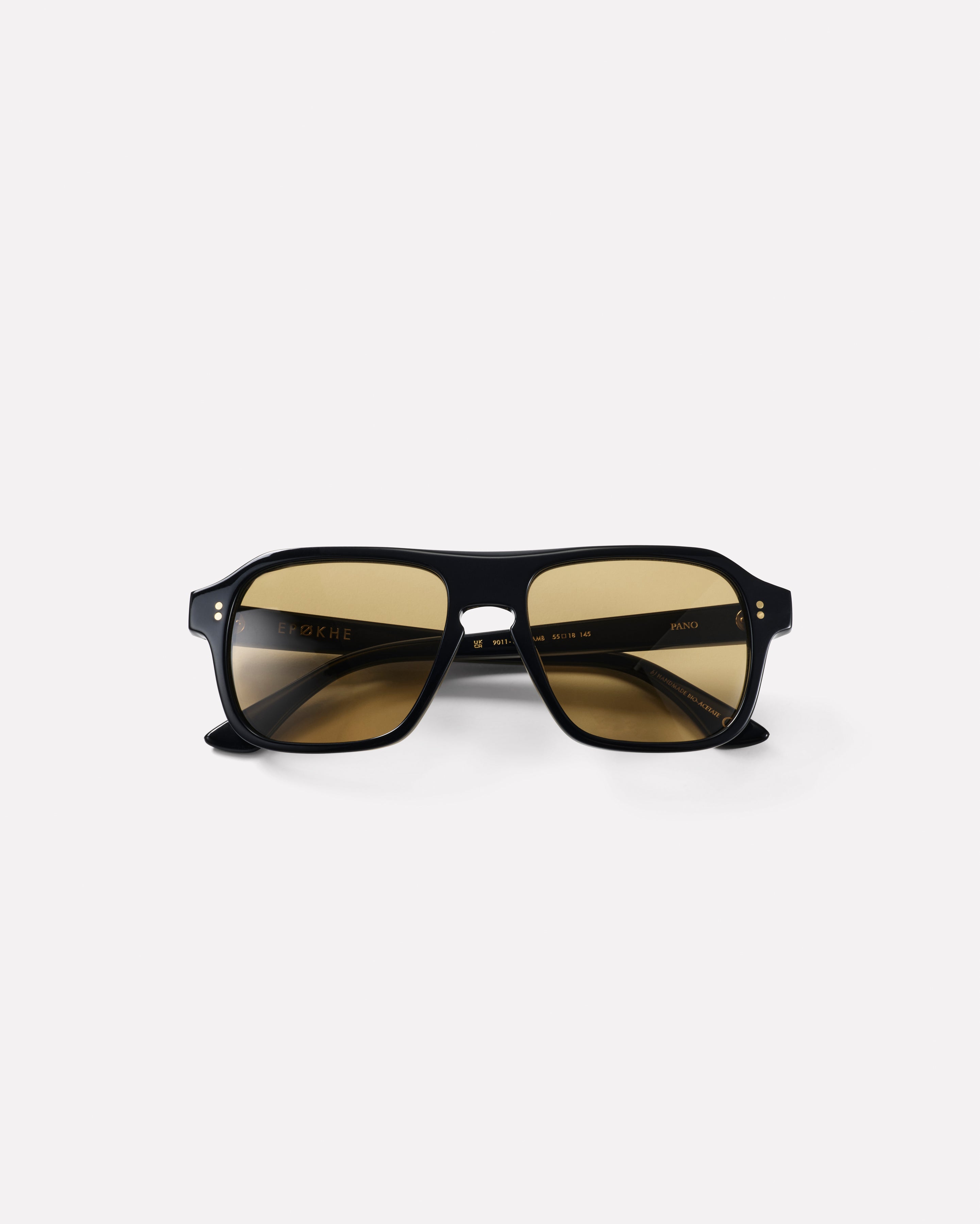 Pano Sunglasses  - Black Polished / Amber