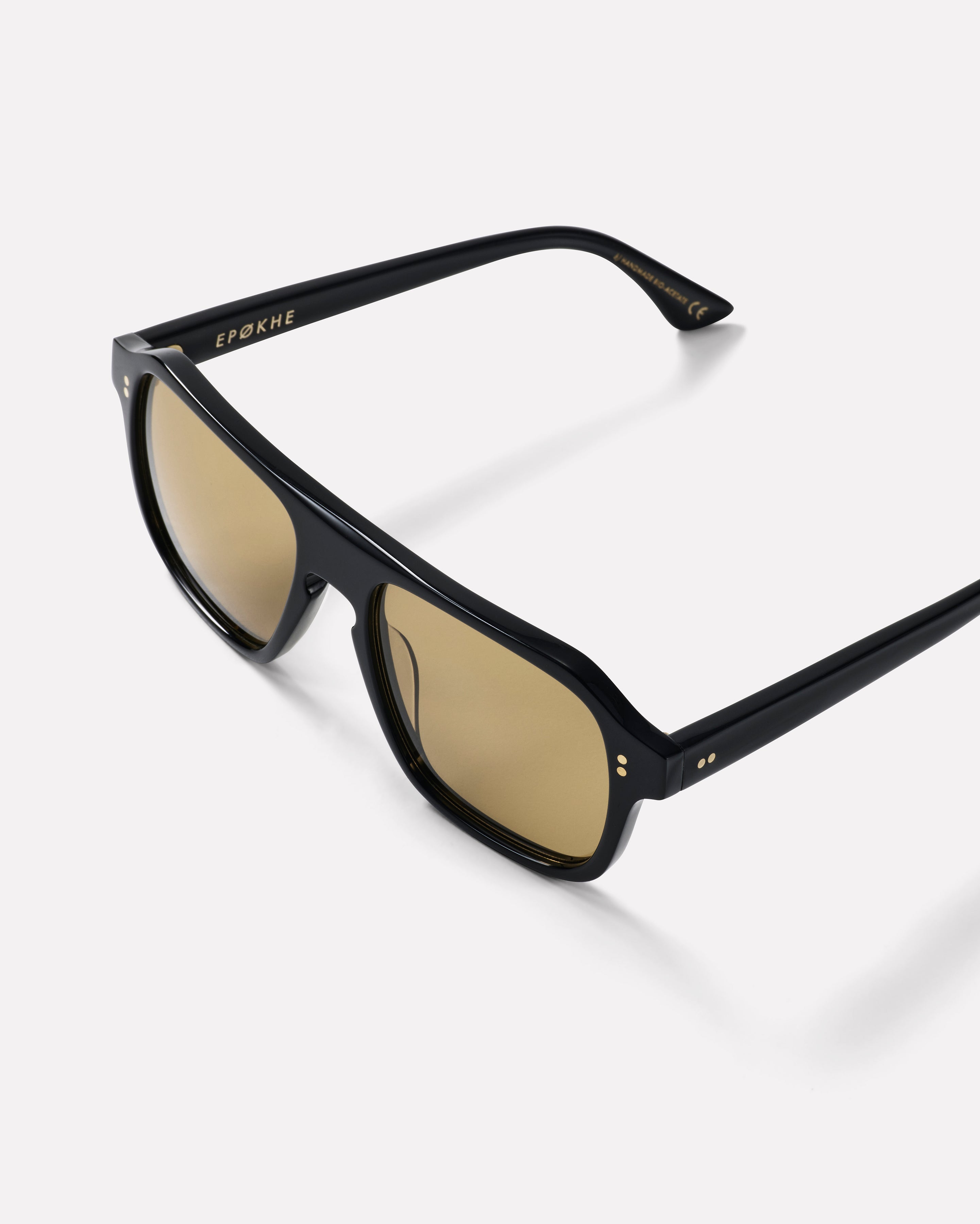 Pano Sunglasses  - Black Polished / Amber