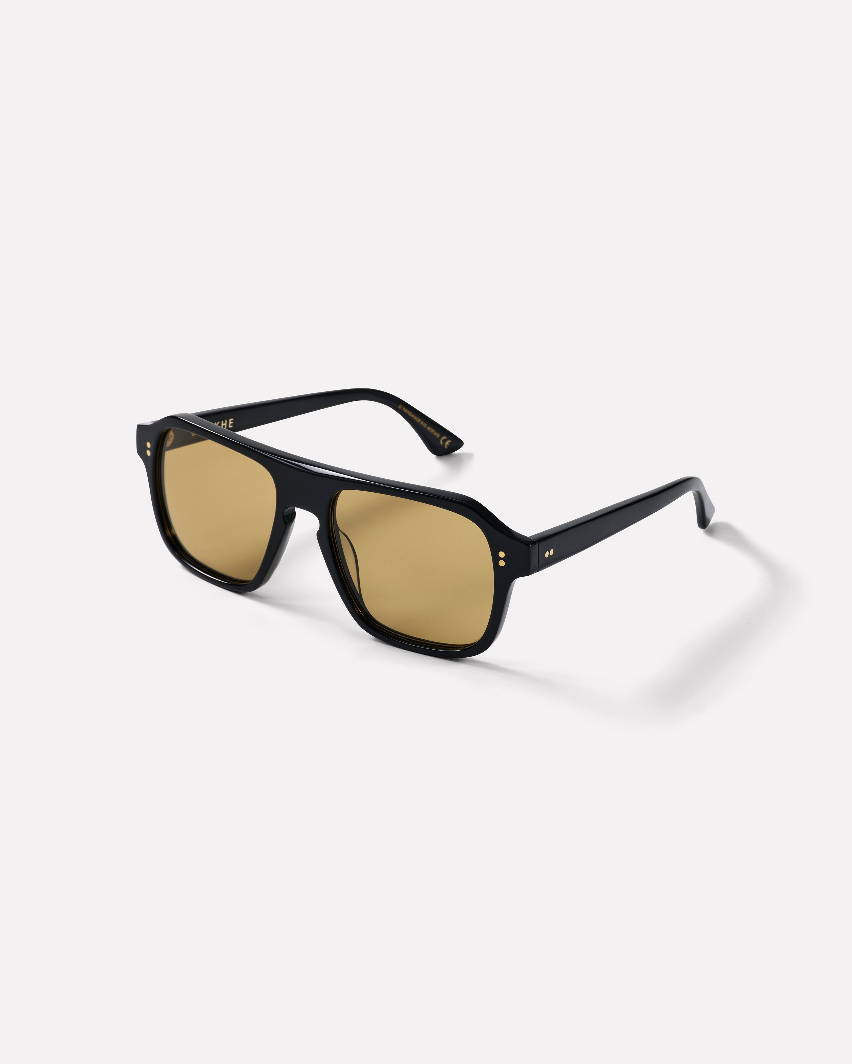 Pano Sunglasses  - Black Polished / Amber