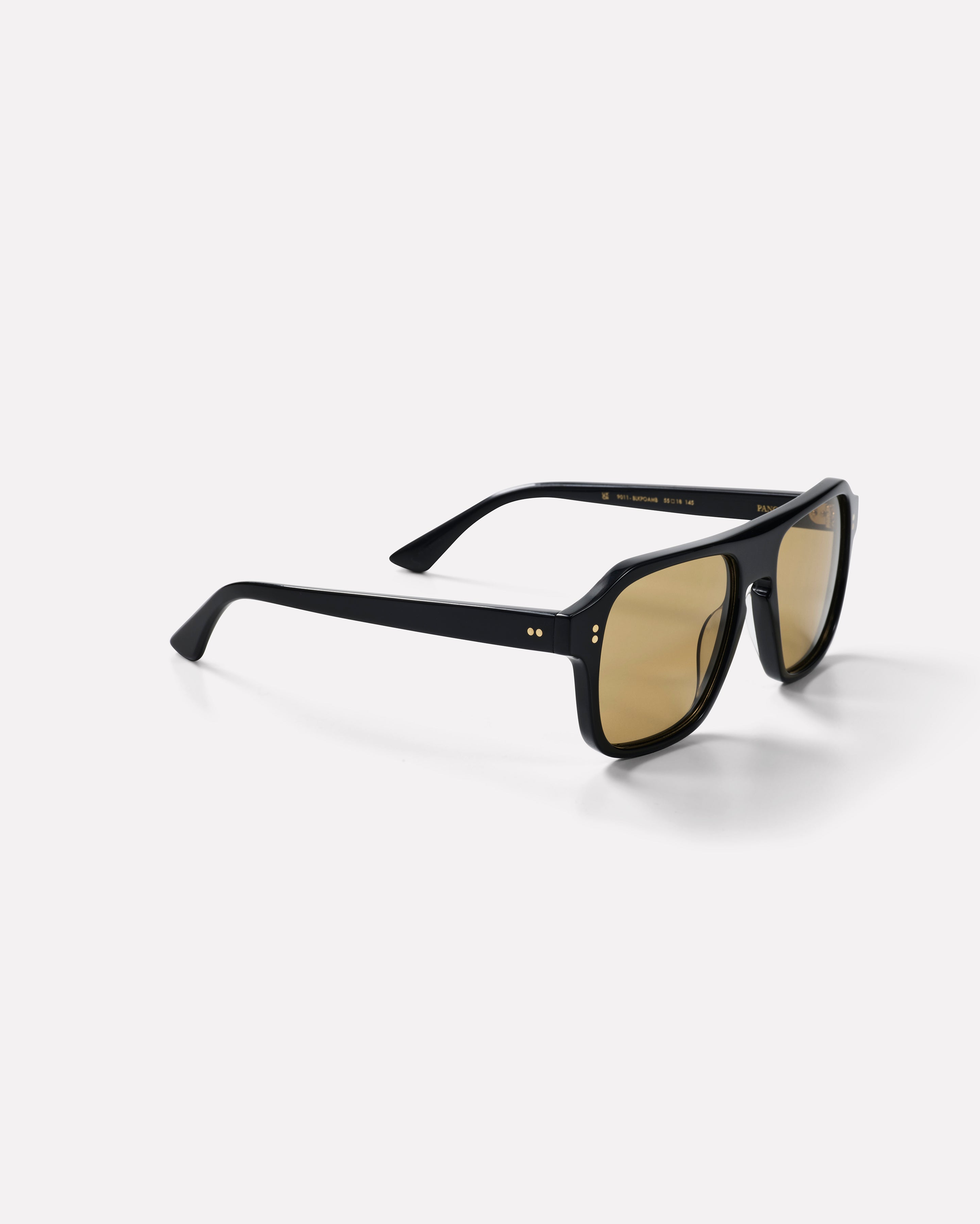 Pano Sunglasses  - Black Polished / Amber