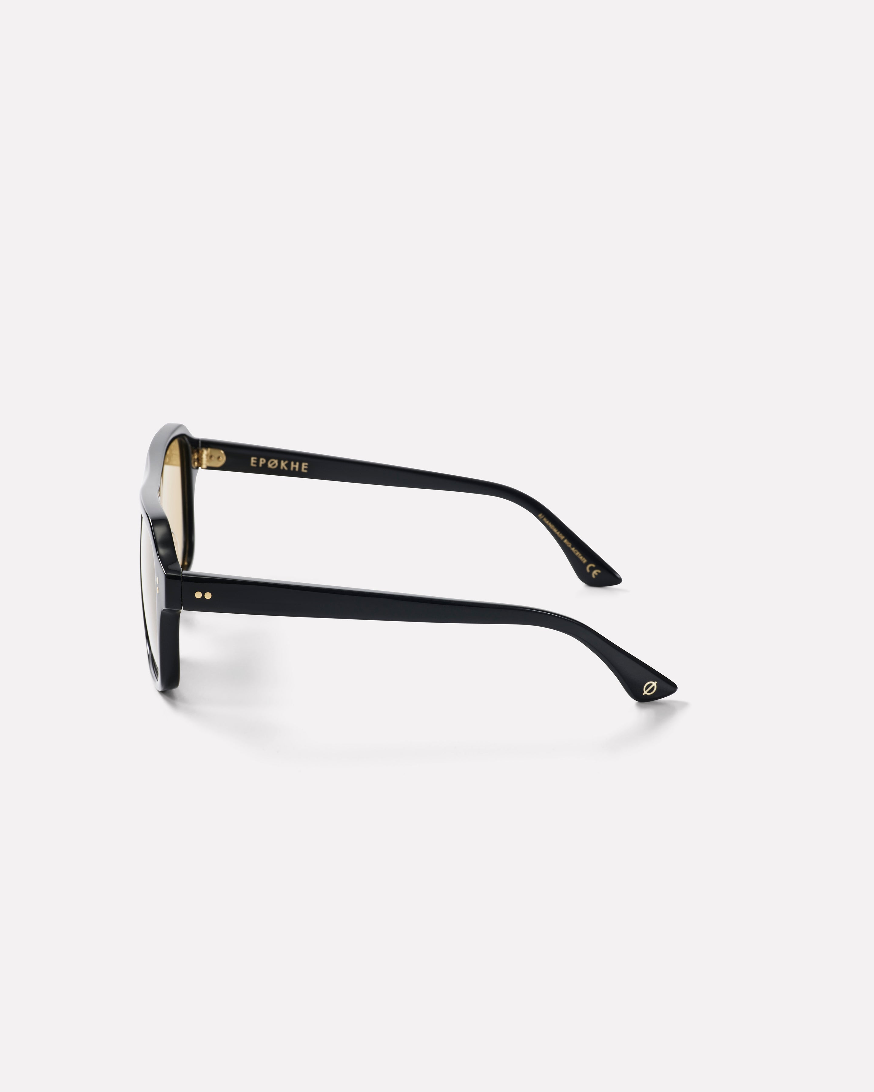 Pano Sunglasses  - Black Polished / Amber