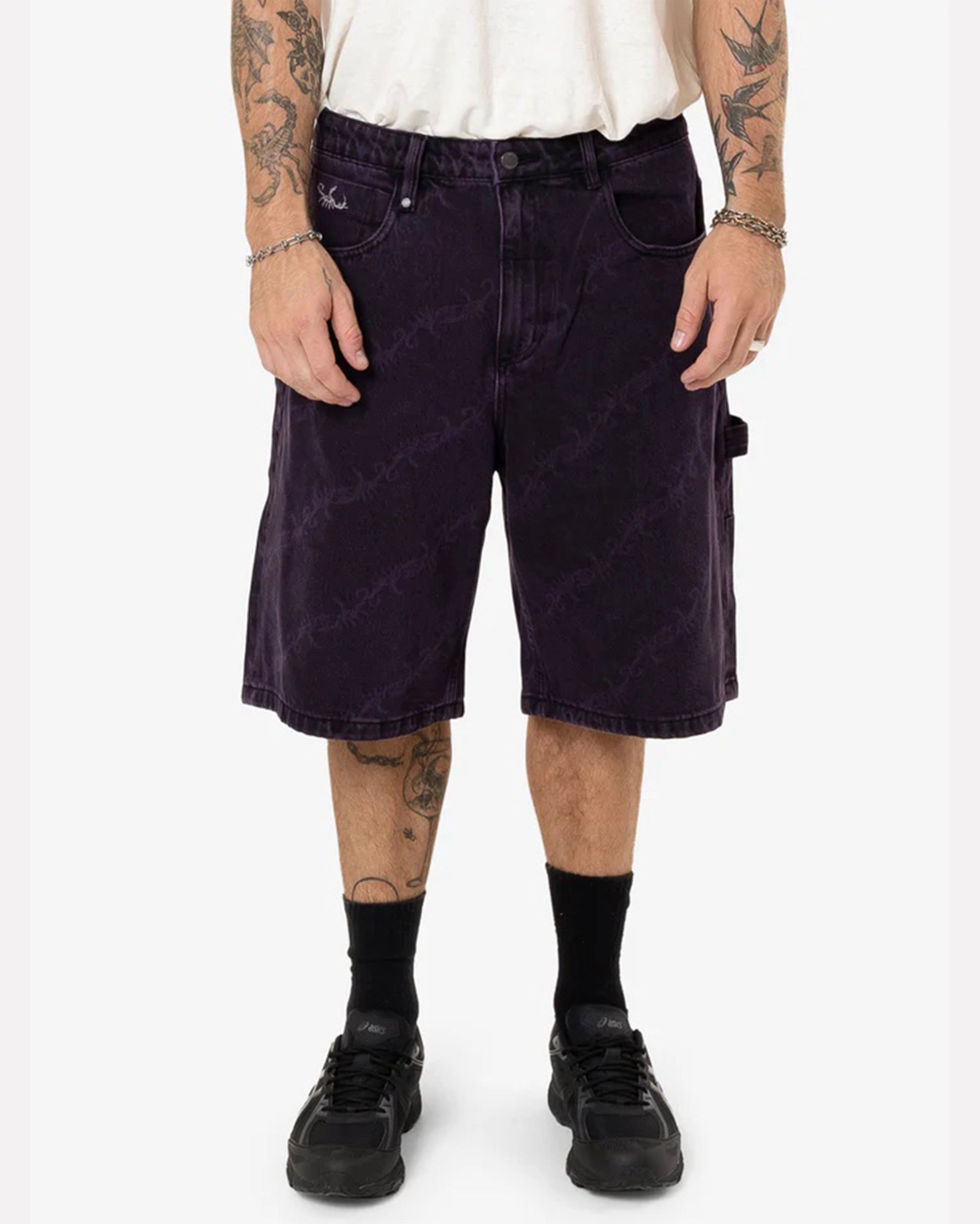 Thrills x Epokhe Big Slacker Denim Short - Black/Purple